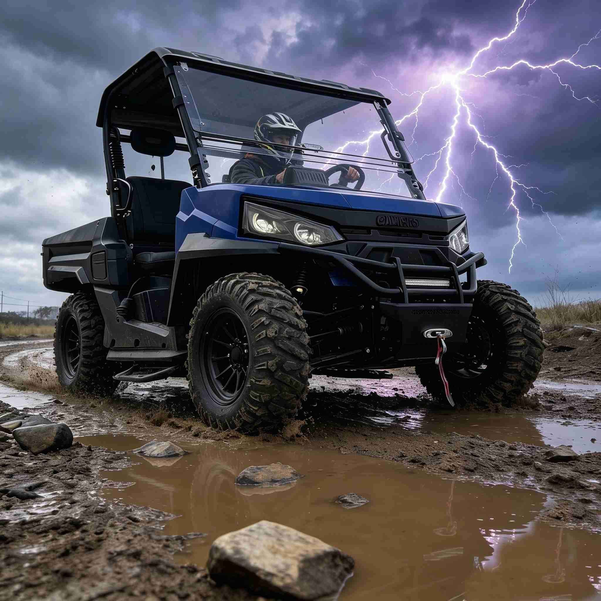 Silnik prądu przemiennego o mocy 10 kW, elektryczny UTV 4WD, akumulator 150 Ah, skrzynia ładunkowa o wadze 350 kg