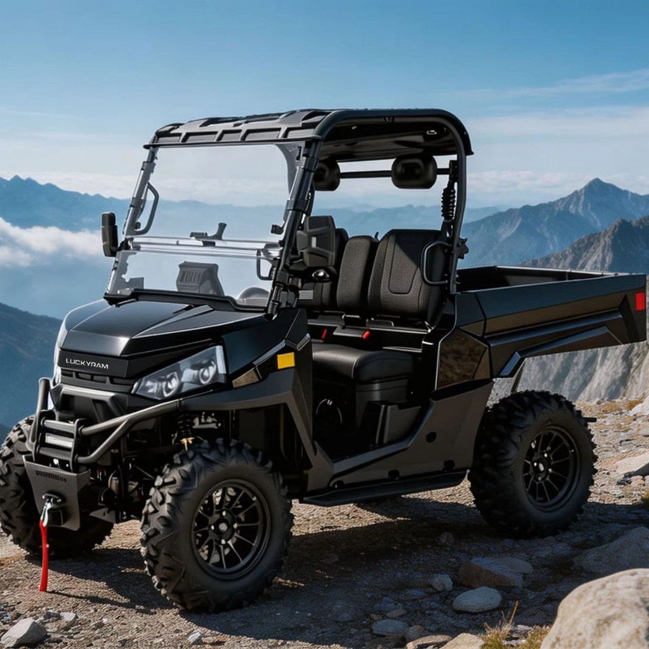 Elektryczny UTV 4WD na ranczo rolnicze 14-calowe opony terenowe 350 kg Łóżko zrzutowe