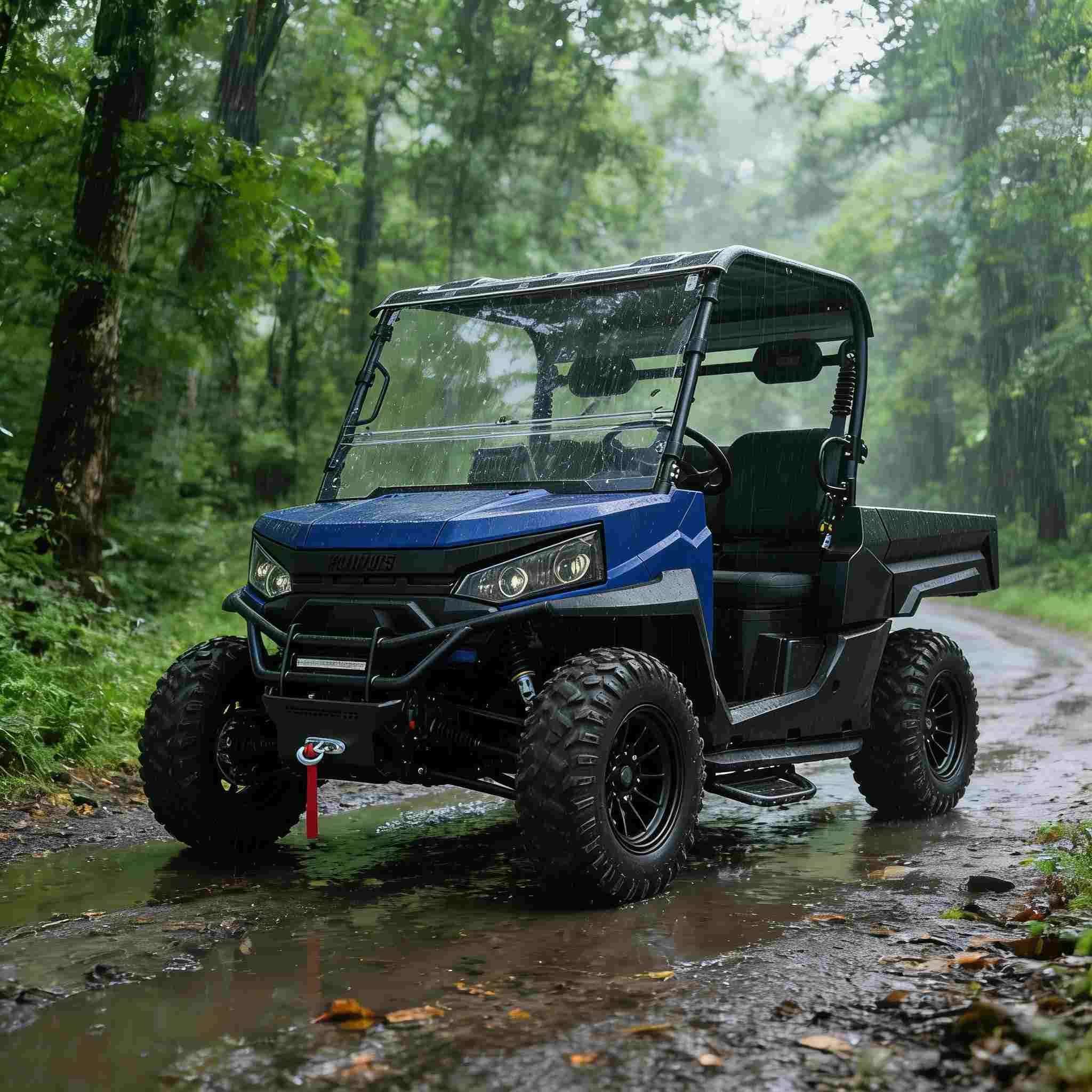 Elektryczny napęd UTV 4WD do polowania. Moc szczytowa 20 kW i udźwig 1000 kg